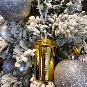 Gold Holiday Starbucks Ornament